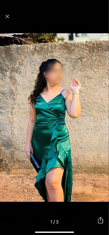 Yeşil Saten Elbise