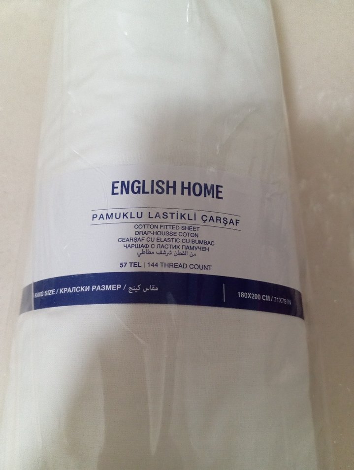 English Home Beyaz Pamuklu Elastik Çarşaf - Görsel 4