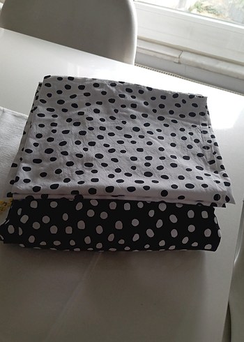 Ikea Gri Puantiyeli Nevresim ve Çarşaf Seti