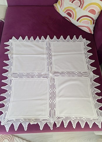 Nakışlı Beyaz Masa Örtüsü - Görsel 8