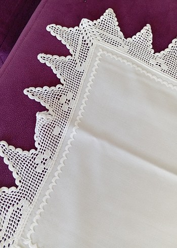 Nakışlı Beyaz Masa Örtüsü - Görsel 4