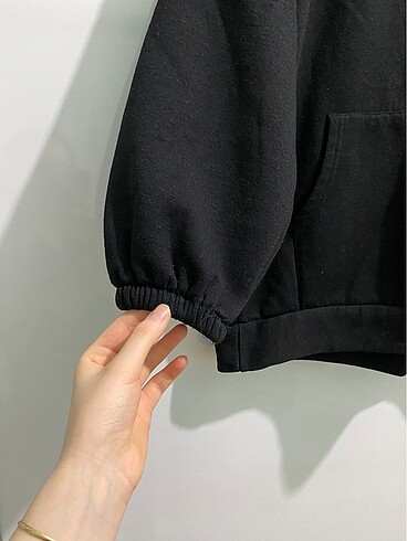 m Beden Siyah sweatshırt