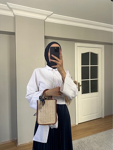 Mango Mini hasır çanta