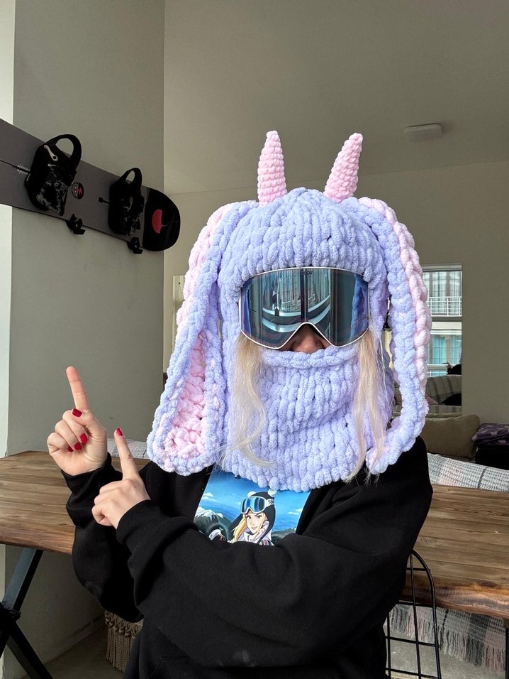 Malaklama örgü kayak kaskı için Şapka - Görsel 2