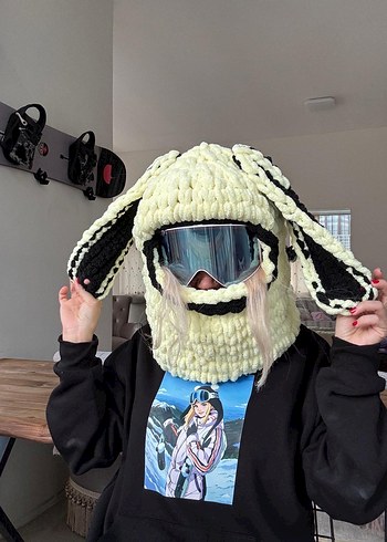 Bal baklava örgü kayak kaskı için şapka - Görsel 3