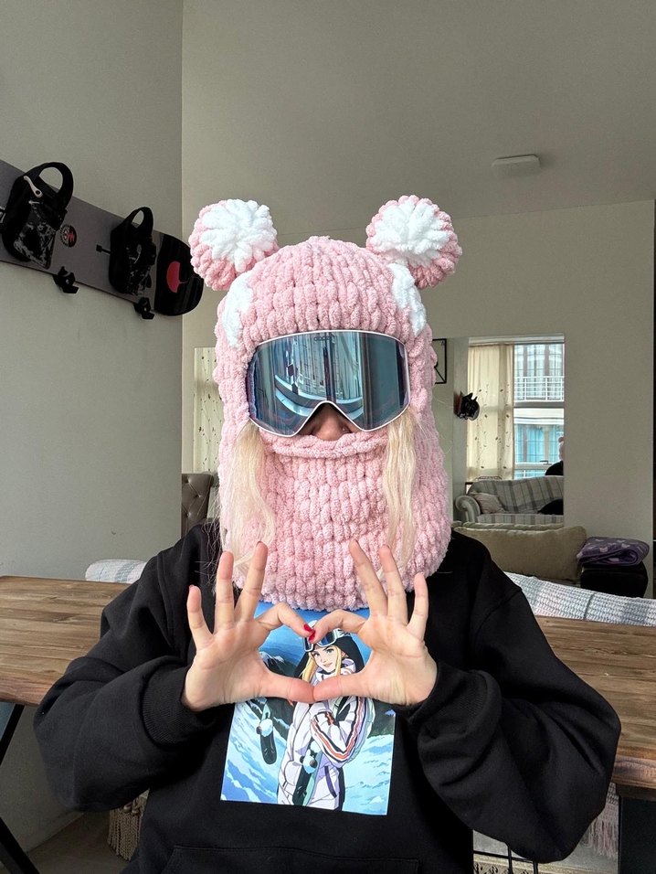 Mal baklava örgü kayak kaskı için Şapka - Görsel 2