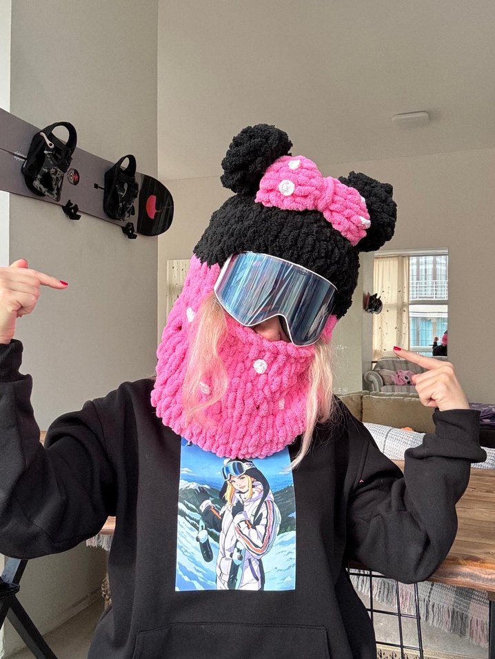 Balaklava örgü kayak kask şapkası - Görsel 2