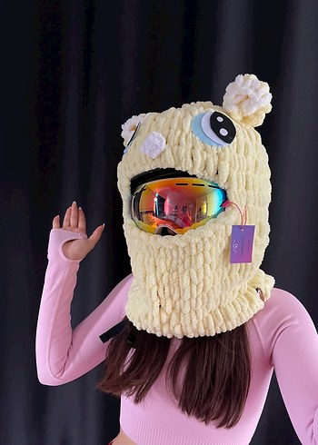 Balaklava örgü kayak kask şapkası - Görsel 3