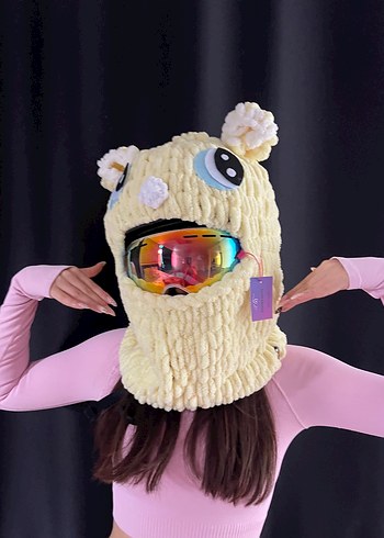 Balaklava örgü kayak kask şapkası - Görsel 2