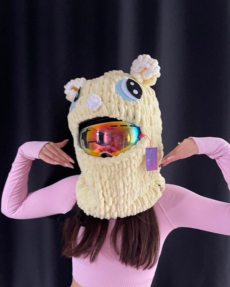 Balaklava örgü kayak kask şapkası - Görsel 2