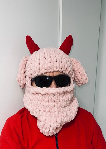 Pembe Örgü Kadın Bere Şapka - Görsel 2