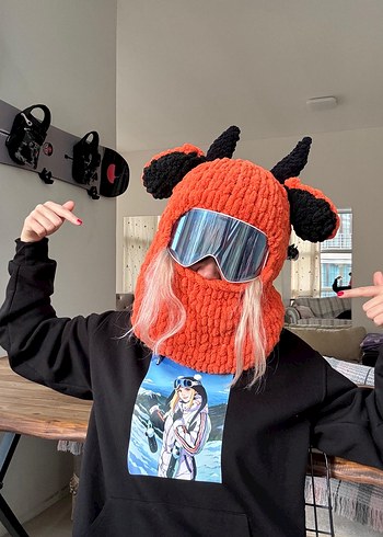 Balaklava örgü kayak kask şapkası - Görsel 2