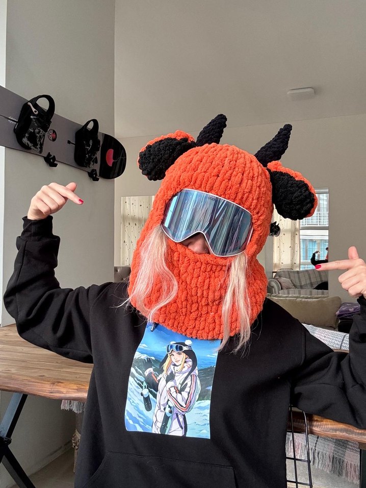 Balaklava örgü kayak kask şapkası - Görsel 2