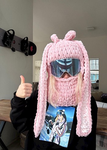 Mal baklava örgü kayak kask şapkası - Görsel 2