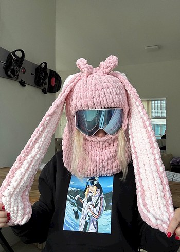 Mal baklava örgü kayak kask şapkası - Görsel 3