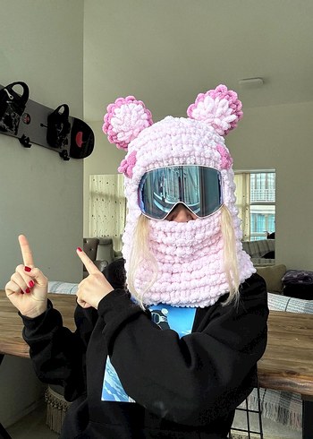 Balaklava örgü kayak kask için Şapka - Görsel 3