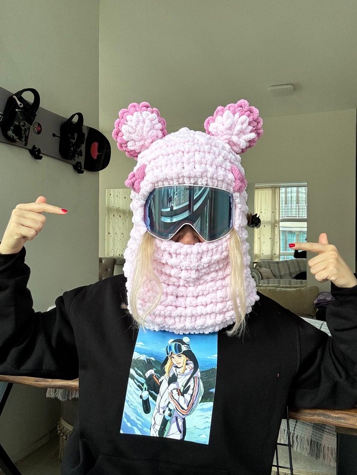 Balaklava örgü kayak kask için Şapka - Görsel 2