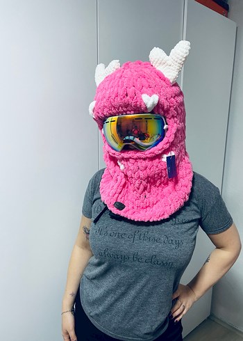 Bal baklava örgü kayak kask şapkası - Görsel 4