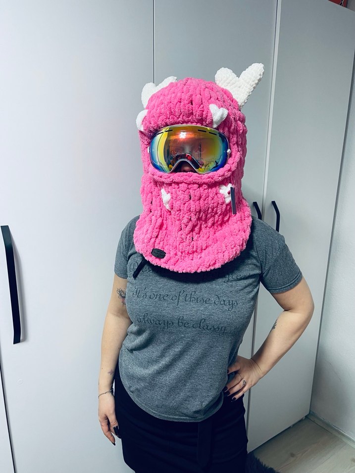 Bal baklava örgü kayak kask şapkası - Görsel 2