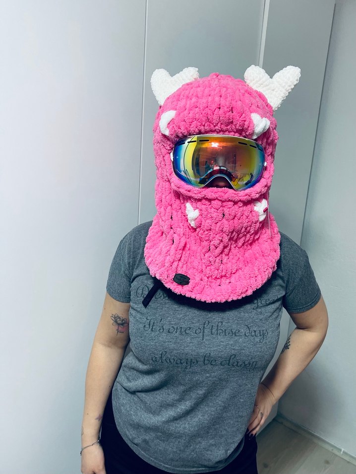 Bal baklava örgü kayak kask şapkası - Görsel 3