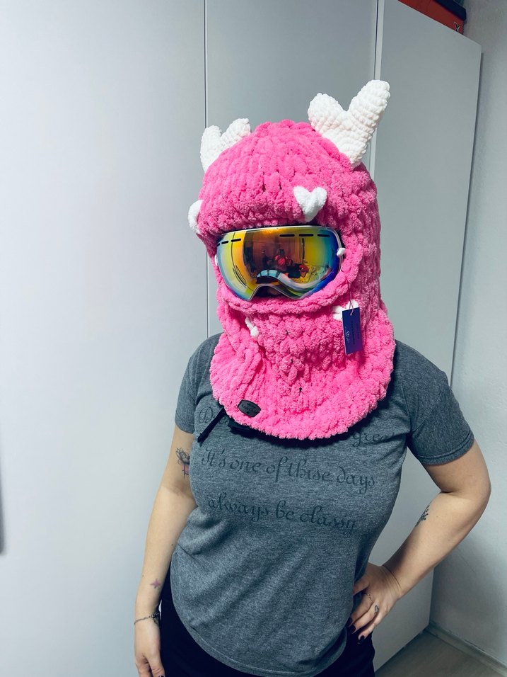 Bal baklava örgü kayak kask şapkası - Görsel 4