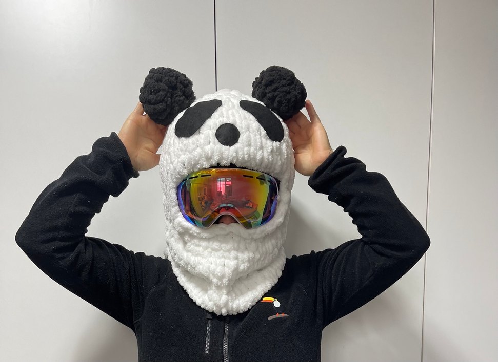 Balaklava kayak kask şapkası panda modelli - Görsel 2