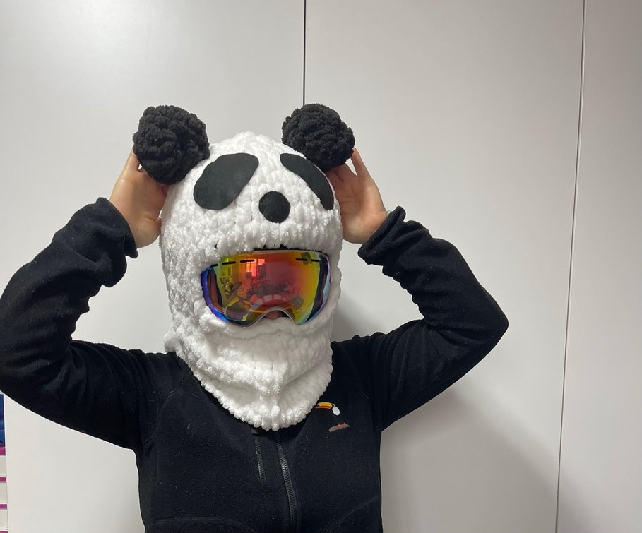 Balaklava kayak kask şapkası panda modelli - Görsel 4