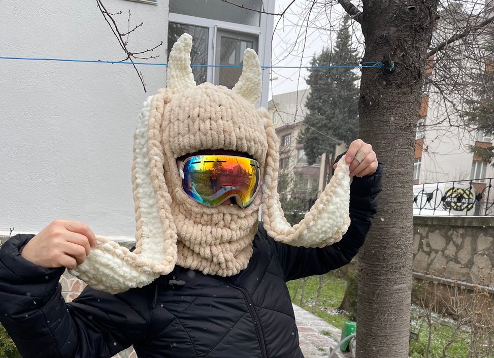 Balaklava kayak kask şapkası - Görsel 3