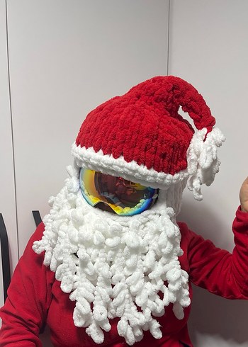 Balaklava Noel baba şapkası kayak kaskları için - Görsel 2