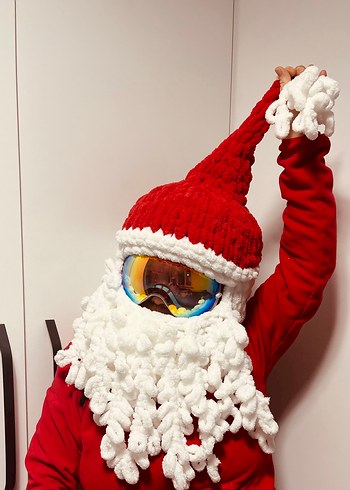 Balaklava Noel baba şapkası kayak kaskları için - Görsel 3