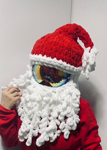 Balaklava Noel baba şapkası kayak kaskları için - Görsel 4