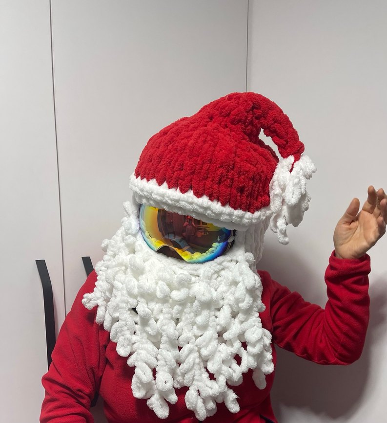 Balaklava Noel baba şapkası kayak kaskları için - Görsel 2