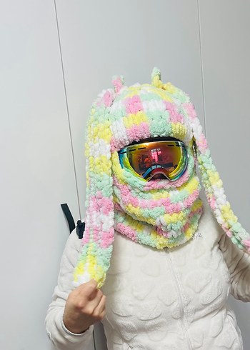 Renkli Kadın Örgü Bere ve Boyunluk - Görsel 3