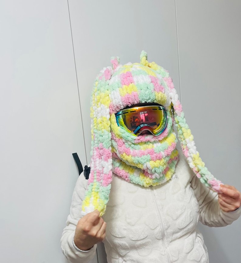 Renkli Kadın Örgü Bere ve Boyunluk - Görsel 3