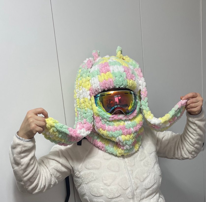 Renkli Kadın Örgü Bere ve Boyunluk - Görsel 2