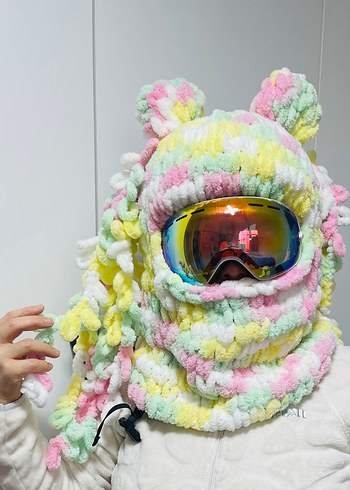 Renkli Örgü Kadın Bere Avant-Garde Stili - Görsel 4