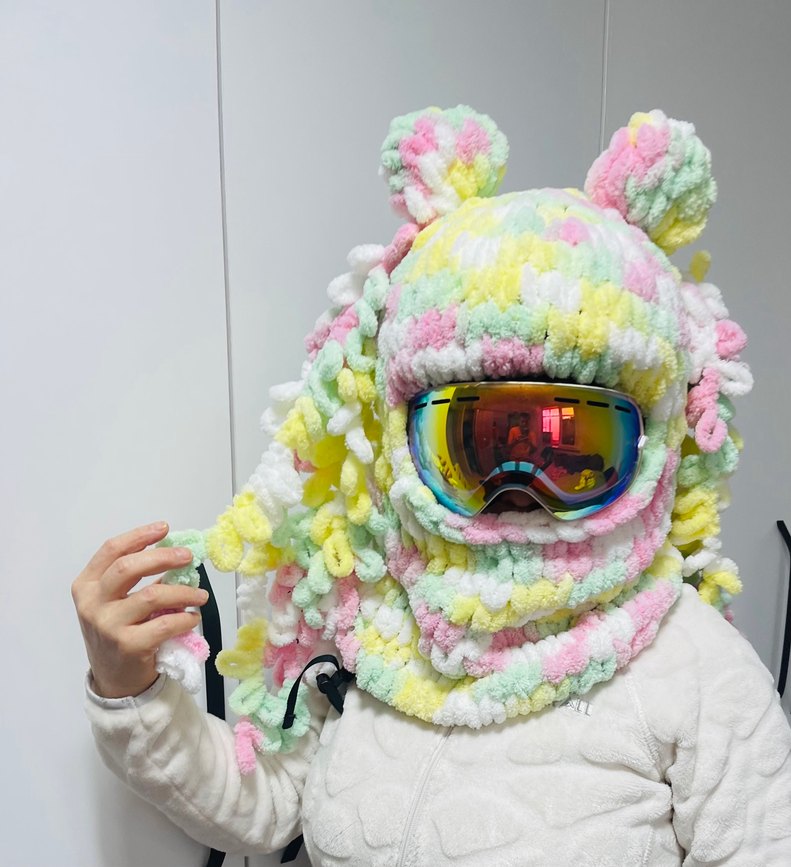 Renkli Örgü Kadın Bere Avant-Garde Stili - Görsel 3