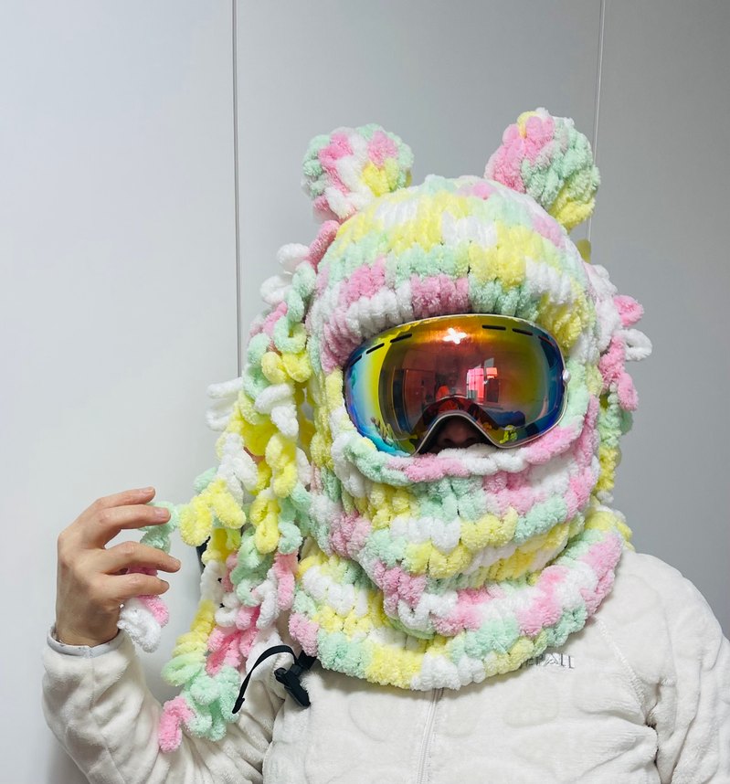 Renkli Örgü Kadın Bere Avant-Garde Stili - Görsel 4