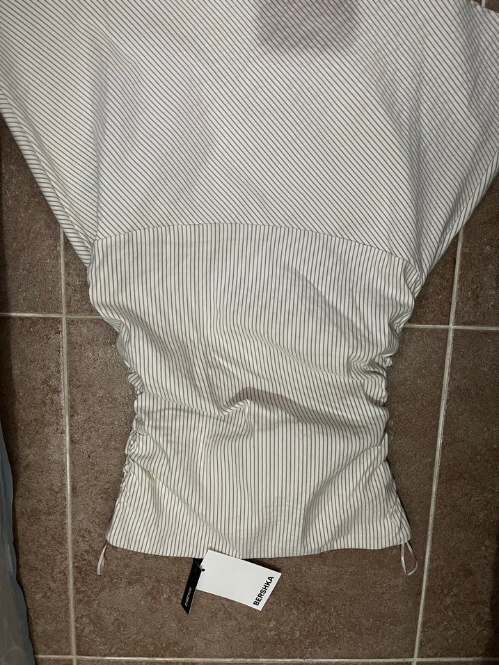 Beyaz Mini Bershka elbise - Görsel 5