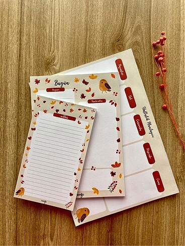 NOMİJO BAHAR ÜÇLÜ SET (haftalık planlayıcı, bugün, notlar)