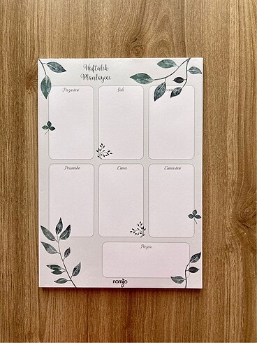  Beden NOMİJO YAPRAK ???? PLANLAYICI ÜÇLÜ SET