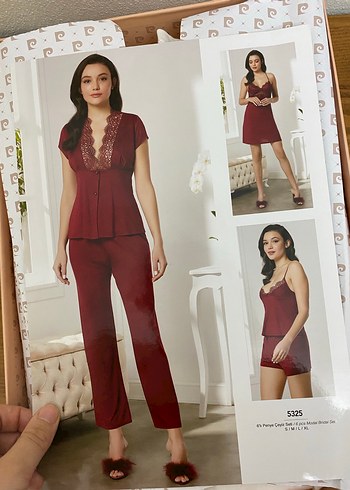 xl Beden Ekru Nakışlı Uzun Kollu Bohem sabahlık takımı