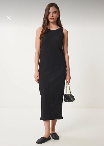 Trendyol & Milla Siyah Midi Elbise Minimal Ve Sik