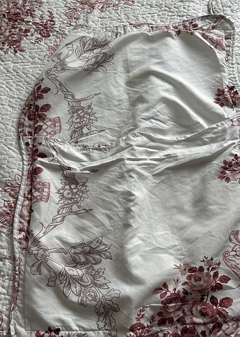 Bordo Nakışlı Gri Desenli Yatak Örtüsü - Görsel 4