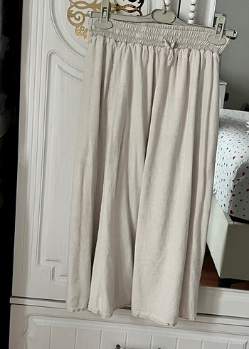 Kadın Kaki Midi Pamuk Etek - Görsel 3