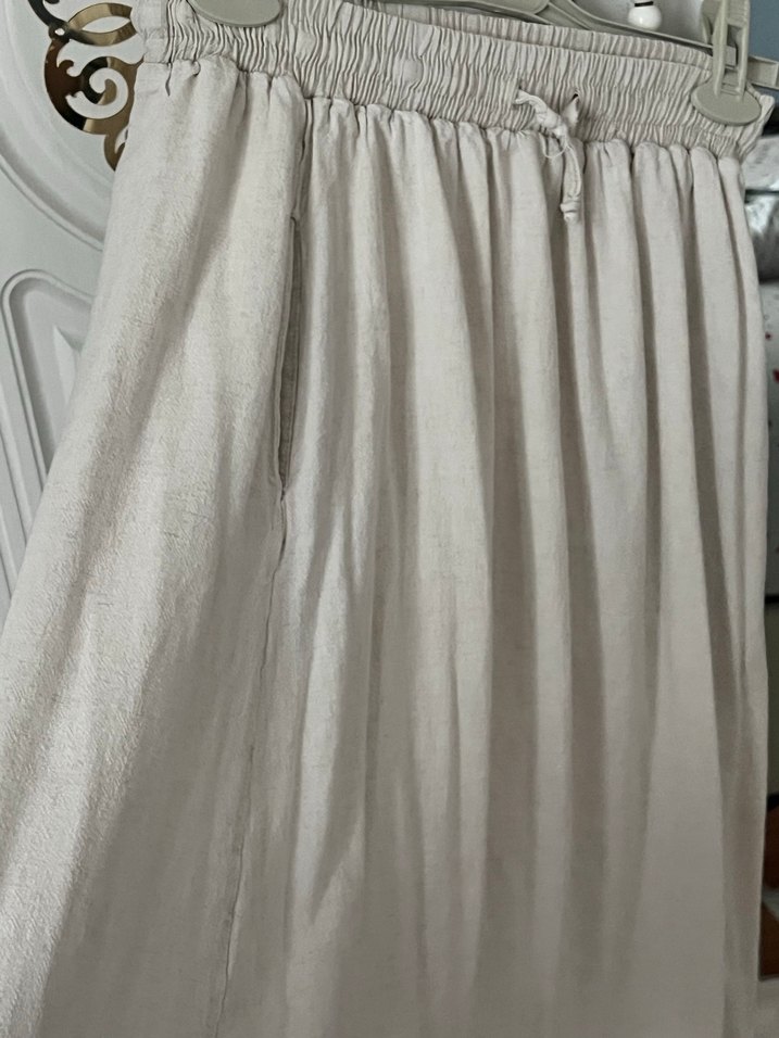 Kadın Kaki Midi Pamuk Etek - Görsel 2