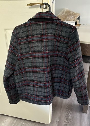 Ekose Kadın kısa kaşe Ceket - Görsel 2