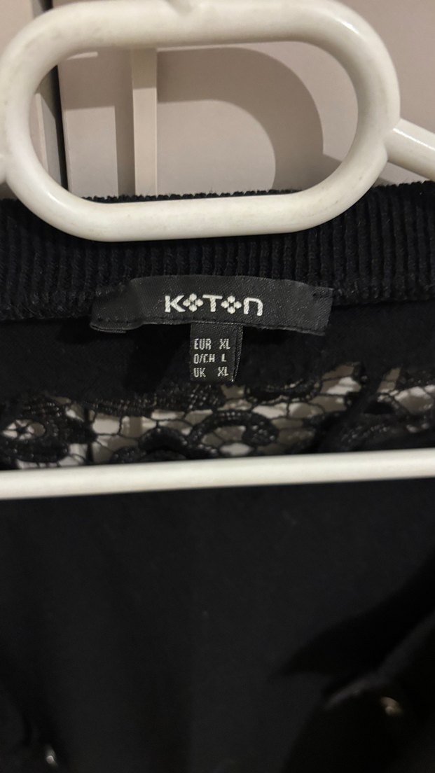 Düğmeli Siyah koton Kadın Hırka - Görsel 2