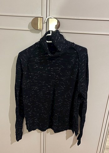 Boğazlı Siyah Kadın kazak koton - Görsel 3