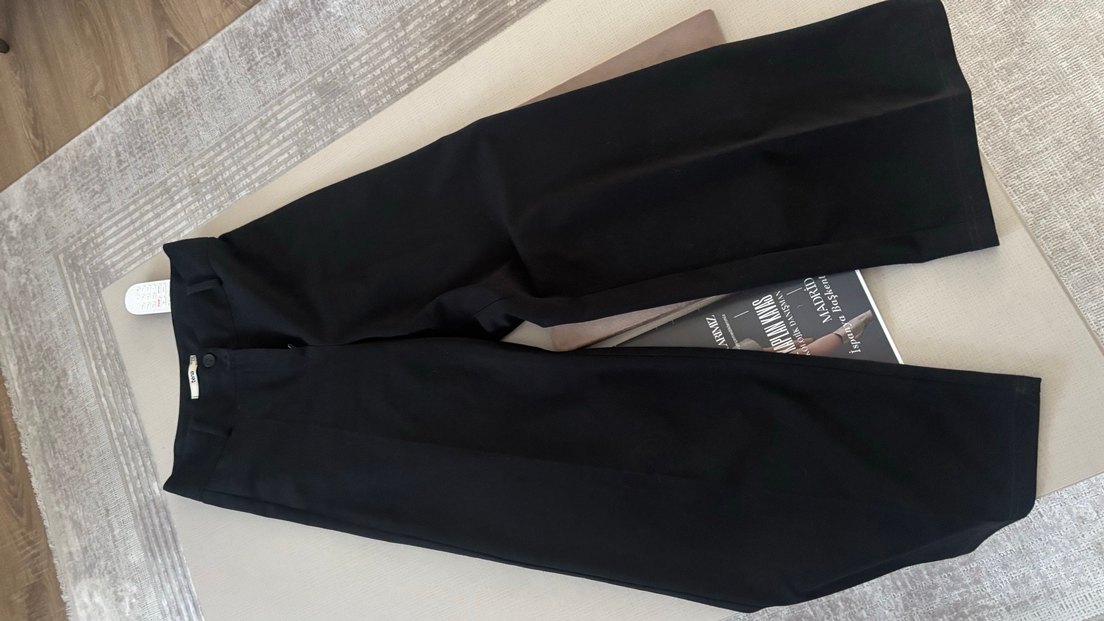 Kadın Siyah Kumaş Pantolon - Görsel 3